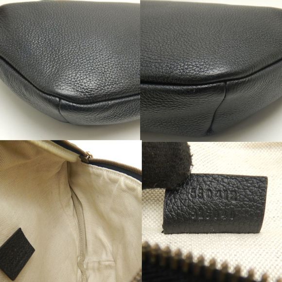 GUCCI 530412 Body Bag Print Leather Black 252232 - Picture 9 of 10